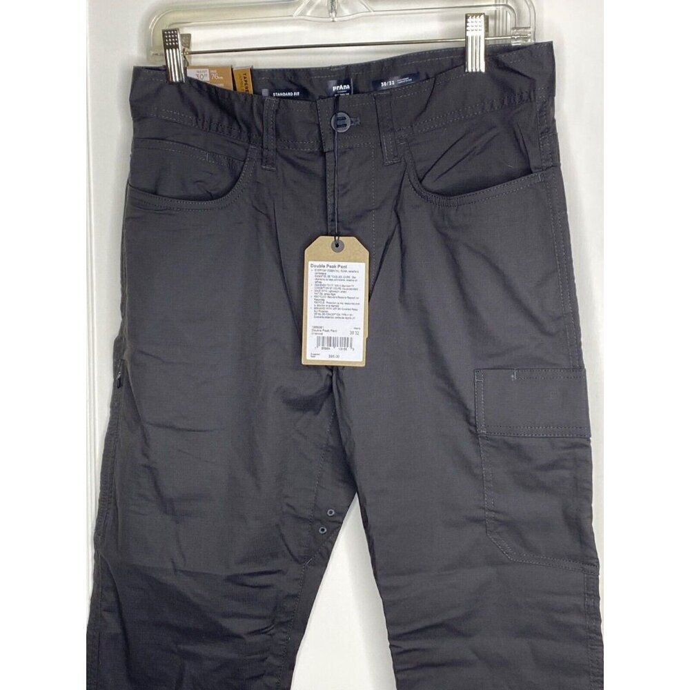 Prana Men's Double Peak Pants - Size 30/32 in Charcoal some stretch cargo pocket - Picture 3 of 8